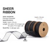 image:imageVitalizart Black Ribbon Organza Sheer Ribbon 1 inch x 30Yd Handmade Fabric Ribbons for Gift Wrapping Christmas Tree Crafts Bows Wedding Invitations Wreaths WrapBlack