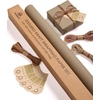 image:imageVitalizart Textured Wrapping Paper Set 17 Roll Twine Ribbons amp Tags Extra Thick AllinOne Neutral Beige Kraft Christmas Gift Wrap Birthday Baby Shower Wedding Crafts Vintage Minimalist Housewarming Flower BookTan Paper  Twine Ribbons Set