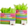 image:imageVitalizart Birthday Paper Gift Bags With Ribbon Handles Set of 2  PopUp Cards Tissue Paper Custom Calendar Design Green Bags for Kids Birthday Party Favors Goodie Bags Girls Boys Shower