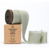 image:imageVitalizart Terracotta Cotton Linen Ribbon with Spool 15 x 5Yd Handmade Fringe Frayed Fabric Cloth for Wedding Invitations Bridal Bouquets Gift WrappingSage Green