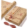 image:imageVitalizart WriteOn Calendar Birthday Wrapping Paper Set 17 With 5Yard Satin Ribbon Recyclable Customizable Gift Wrap For Birthday Party Baby Shower Handmade CraftsBrown Birthday Wrapping Paper