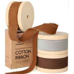 image:imageVitalizart Blue Cotton Ribbon Handmade Fringe 58 x 21 Yd Denim Pure Natural Cotton Ribbons for Gift Wrapping Wedding Invites Bridal Shower Bouquets Holiday DecorFall