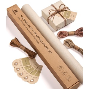 image:imageVitalizart Textured Wrapping Paper Set 17 Roll Twine Ribbons amp Tags Extra Thick AllinOne Neutral Beige Kraft Christmas Gift Wrap Birthday Baby Shower Wedding Crafts Vintage Minimalist Housewarming Flower BookNetural Beige Paper  Twine Ribbons Set