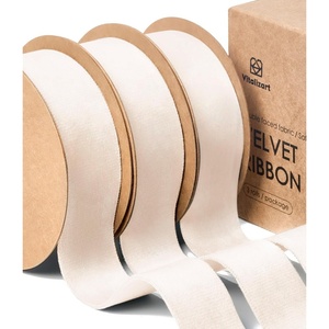 image:imageVitalizart Fall Velvet Ribbon Set 1 Inch Double Faced for Christmas Ornaments Gift Wrapping 15 Yards Wreath Decoration Bows Making Crafts Khaki Terracotta CamelWhite