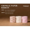 image:imageVitalizart Crinkle Paper Ribbon 15 x 75 Yds for Gift Wrapping Recyclable  Nude amp White Rustic Paper Ribbons For Crafts Flower Bouquet Wedding Bridal Baby Shower Birthday Holiday Raffia Natural TonePink Nude  White