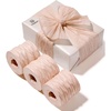 image:imageVitalizart Crinkle Paper Ribbon 15 x 75 Yds for Gift Wrapping Recyclable  Nude amp White Rustic Paper Ribbons For Crafts Flower Bouquet Wedding Bridal Baby Shower Birthday Holiday Raffia Natural ToneNude