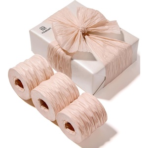 image:imageVitalizart Crinkle Paper Ribbon 15 x 75 Yds for Gift Wrapping Recyclable  Nude amp White Rustic Paper Ribbons For Crafts Flower Bouquet Wedding Bridal Baby Shower Birthday Holiday Raffia Natural ToneNude