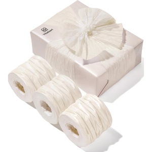 image:imageVitalizart Crinkle Paper Ribbon 15 x 75 Yds for Gift Wrapping Recyclable  Nude amp White Rustic Paper Ribbons For Crafts Flower Bouquet Wedding Bridal Baby Shower Birthday Holiday Raffia Natural ToneWhite