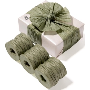 image:imageVitalizart Crinkle Paper Ribbon 15 x 75 Yds for Gift Wrapping Recyclable  Nude amp White Rustic Paper Ribbons For Crafts Flower Bouquet Wedding Bridal Baby Shower Birthday Holiday Raffia Natural ToneSage Green