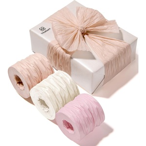 image:imageVitalizart Crinkle Paper Ribbon 15 x 75 Yds for Gift Wrapping Recyclable  Nude amp White Rustic Paper Ribbons For Crafts Flower Bouquet Wedding Bridal Baby Shower Birthday Holiday Raffia Natural TonePink Nude  White