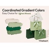 image:imageVitalizart Large Paper Gift Bags With Handles amp Ribbon Bows Thick Texture  Set of 4 Bulk Pack Green Reusable For Gift Wrap Girls Kids Birthday Bridal Baby Shower Party Favors Goodie Candy 129x10x5Green  Cream