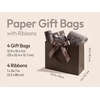 image:imageVitalizart Large Paper Gift Bags With Handles amp Ribbon Bows Thick Texture  Set of 4 Bulk Pack Green Reusable For Gift Wrap Girls Kids Birthday Bridal Baby Shower Party Favors Goodie Candy 129x10x5Cream  Champagne