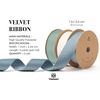 image:imageVitalizart Green Velvet Ribbon 1 Inch x 15 Yds Double Faced  Rustic Holiday Thin Velvet Christmas Ribbon For Gift Wrapping Wreaths Tree Ornaments Bows Garland Festive Decor Craftsivory  dusty green  dusty blue