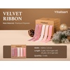 image:imageVitalizart Velvet Ribbon 58 x 25 Yd Plush Texture Mixed Color Set  Rustic Holiday Thin Christmas Ribbon For Gift Wrapping Crafts Wreaths Tree Ornaments Bows Garland Festive Decor Pink GreenPink  White