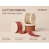 image:imageVitalizart Beige Cotton Ribbon 1 x 15Yd Handmade Frayed Fringe Light NudeFall Ribbon