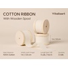 image:imageVitalizart Beige Cotton Ribbon 1 x 15Yd Handmade Frayed Fringe Light NudeIvory White