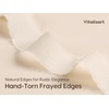 image:imageVitalizart Beige Cotton Ribbon 1 x 15Yd Handmade Frayed Fringe Light NudeIvory White