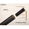 image:imageVitalizart Black Textured Wrapping Paper Set 17 Ogranza Ribbon amp Gift TagsBlack