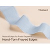 image:imageVitalizart Dusty Blue Cotton Ribbon 1 x 15 Yds Handmade Frayed FringeDusty Blue Ribbon