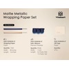 image:imageVitalizart Matte Metallic Silver Wrapping Paper Set 30 Ribbons amp Gift TagsBlue Paper  Blue Ribbons