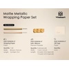 image:imageVitalizart Matte Metallic Silver Wrapping Paper Set 30 Ribbons amp Gift TagsGold Paper  Gold Ribbons