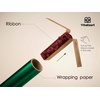 image:imageVitalizart Matte Metallic Silver Wrapping Paper Set 30 Ribbons amp Gift TagsGreen Paper  Red Ribbons
