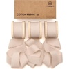 image:imageVitalizart Dusty Blue Cotton Ribbon 1 x 15 Yds Handmade Frayed FringeLight Nude