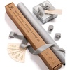 image:imageVitalizart Matte Metallic Silver Wrapping Paper Set 30 Ribbons amp Gift TagsSilver Paper  Silver Ribbons