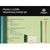 image:imageVitalizart Green Wrapping Paper Set 17 PearlyLustre Ribbons amp Gift TagsWhite Paper  Sage Ribbons