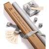 image:imageVitalizart Matte Metallic Red Wrapping Paper Set 17 Ribbons amp Gift TagsSilver Paper  Silver Ribbons