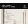 image:imageVitalizart Gold Wrapping Paper Set 17 PearlyLustre Ribbons amp Gift TagsWhite Paper  Light Nude Ribbons