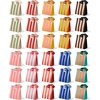 image:imageVitalizart Striped Paper Gift Bags With Ribbon Handles Small Bulk Pack10 Mixed Colors