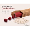 image:imageVitalizart Red Textured Wrapping Paper Set 17 Organza Ribbon amp Gift TagsRed