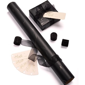 image:imageVitalizart Black Wrapping Paper Set 17 Foil Print With Ribbons amp Gift TagsBlack Paper  Black Ribbon