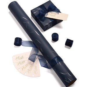 image:imageVitalizart Black Wrapping Paper Set 17 Foil Print With Ribbons amp Gift TagsBlue Paper  Blue Ribbon