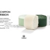 image:imageVitalizart Merry Christmas Chiffon Silk Ribbon 1 Printed Text Gold FoilCream  Green