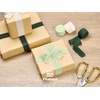 image:imageVitalizart Merry Christmas Chiffon Silk Ribbon 1 Printed Text Gold FoilCream  Green