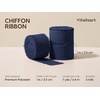 image:imageVitalizart Merry Christmas Chiffon Silk Ribbon 1 Printed Text Gold FoilNavy Blue