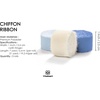 image:imageVitalizart Merry Christmas Chiffon Silk Ribbon 1 Printed Text Gold FoilWhite  Blue