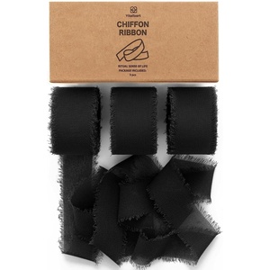 image:imageVitalizart Merry Christmas Chiffon Silk Ribbon 1 Printed Text Gold FoilDark Black