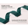 image:imageVitalizart Dusty Green Ribbon 58 x 15 Yd Crepe SilkLike Frayed FringeGreen