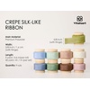 image:imageVitalizart Dusty Green Ribbon 58 x 15 Yd Crepe SilkLike Frayed FringePastel 9 Colors