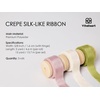image:imageVitalizart Dusty Green Ribbon 58 x 15 Yd Crepe SilkLike Frayed FringePink Sage Ivory