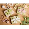 image:imageVitalizart Dusty Green Ribbon 58 x 15 Yd Crepe SilkLike Frayed FringePink Sage Ivory