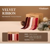 image:imageVitalizart Green Velvet Ribbon 58 x 25 Yd Christmas Set Plush TextureBurgundy  Red