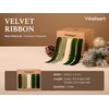 image:imageVitalizart Green Velvet Ribbon 58 x 25 Yd Christmas Set Plush TextureDark  Sage Green