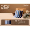 image:imageVitalizart Green Velvet Ribbon 58 x 25 Yd Christmas Set Plush TextureNavy  Dusty Blue