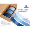 image:imageVitalizart Sage Green Satin Ribbon 1 x 30 Yds Double Face Gift WrappingNavy  Dusty Blue