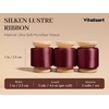 image:imageVitalizart Silky Luster Ribbon 1In x 15 Yds Dark Green 3 Rolls Clean EdgesBurgundy