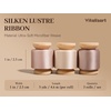 image:imageVitalizart Silky Luster Ribbon 1In x 15 Yds Dark Green 3 Rolls Clean EdgesChampagne Nude  Ivory
